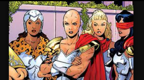 left to right: Charis, Alkyone, Myrto, and Philomela